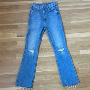 MOTHER The Hustler Ankle Fray in Thrilling Shots Wash